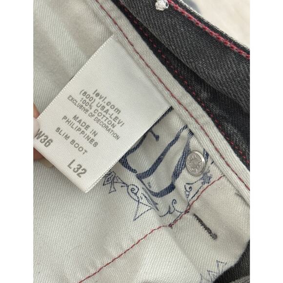 Levi's Limited Edition RED Collection Jeans Mens 36x32 Slim Boot Cut READ - Picture 8 of 16